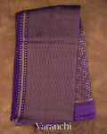 Purple with Sequin Embroidery Pure Muslin Silk Handloom Saree — Full Saree