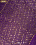 Purple with Sequin Embroidery Pure Muslin Silk Handloom Saree — Pallu