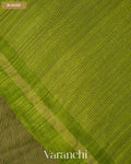 Leafy Green with Sequin Embroidery Pure Muslin Silk Handloom Saree — Blouse