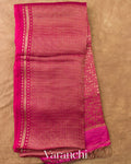 Rani Pink with Sequin Embroidery Pure Muslin Silk Handloom Saree — Full Saree