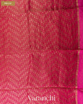 Rani Pink with Sequin Embroidery Pure Muslin Silk Handloom Saree — Pallu