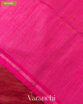 Rani Pink with Sequin Embroidery Pure Muslin Silk Handloom Saree — Blouse