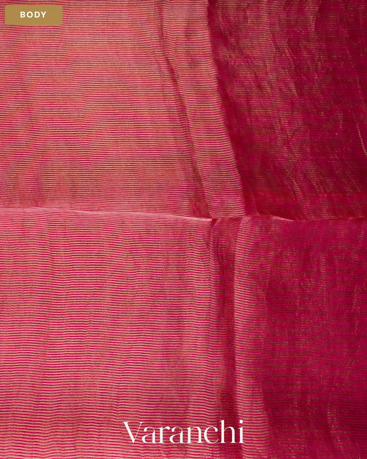 Rani Pink with Sequin Embroidery Pure Muslin Silk Handloom Saree — Body