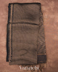 Black with Sequin Embroidery Pure Muslin Silk Handloom Saree — Full Saree