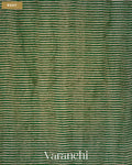 Bottle Green with Sequin Embroidery Pure Muslin Silk Handloom Saree — Body