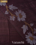 Deep Coffee Brown Floral Jamdani Pure Matka Silk Handloom Saree — Border