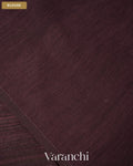 Deep Coffee Brown Floral Jamdani Pure Matka Silk Handloom Saree — Blouse
