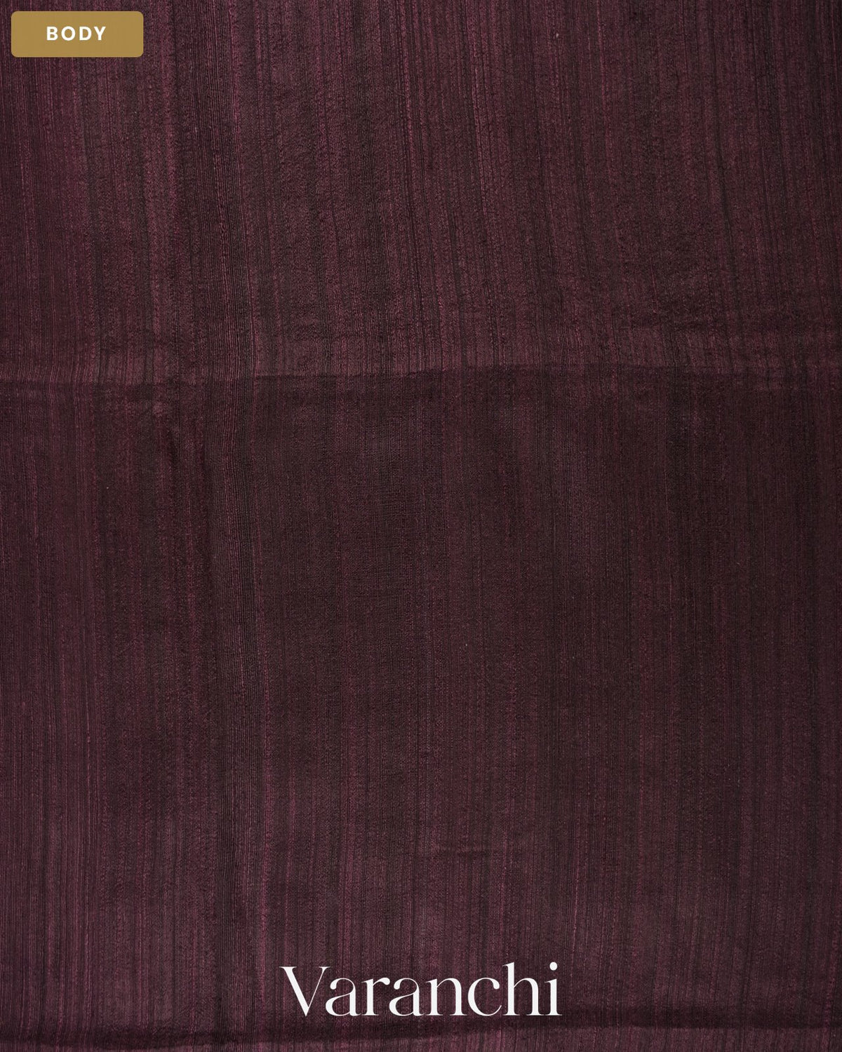 Deep Coffee Brown Floral Jamdani Pure Matka Silk Handloom Saree — Body