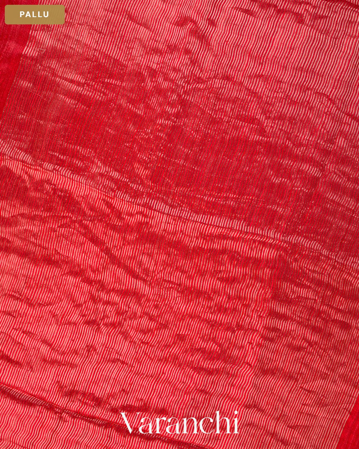 Chilly Red Floral Jamdani Pure Matka Silk Handloom Saree — Pallu