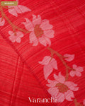 Chilly Red Floral Jamdani Pure Matka Silk Handloom Saree — Border