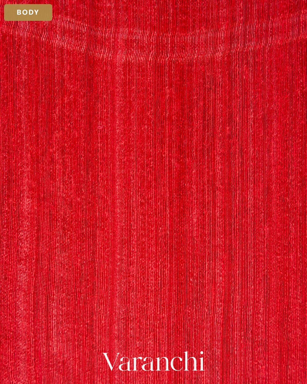 Chilly Red Floral Jamdani Pure Matka Silk Handloom Saree — Body