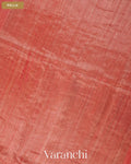 Peach Floral Jamdani Pure Matka Silk Handloom Saree — Pallu