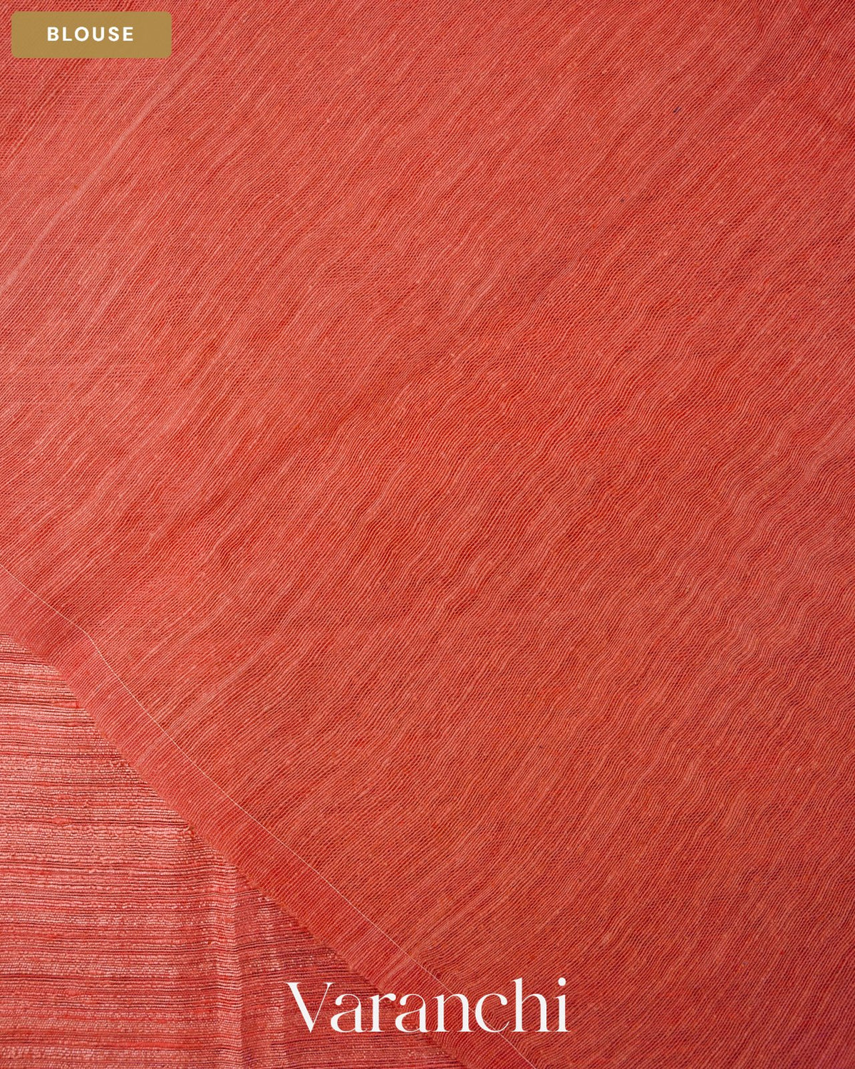 Peach Floral Jamdani Pure Matka Silk Handloom Saree — Blouse