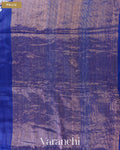 Royal Blue Floral Jamdani Pure Matka Silk Handloom Saree — Pallu