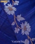 Royal Blue Floral Jamdani Pure Matka Silk Handloom Saree — Border
