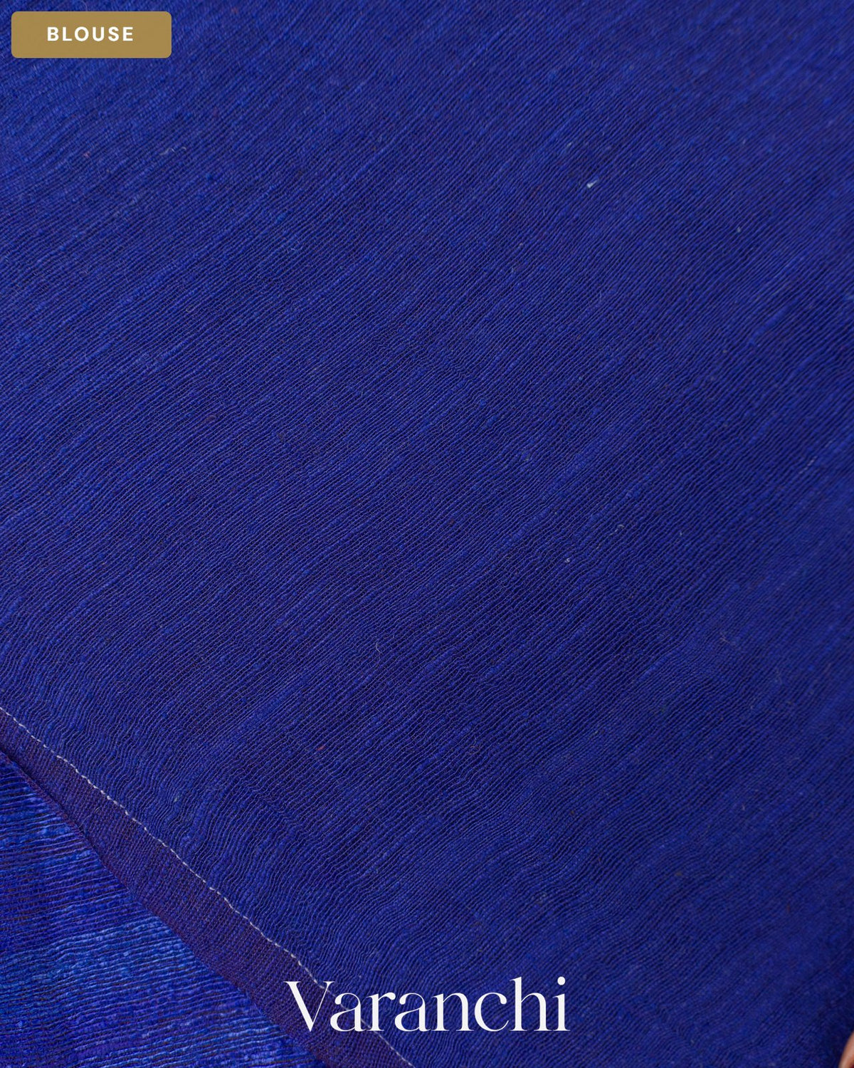 Royal Blue Floral Jamdani Pure Matka Silk Handloom Saree — Blouse