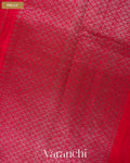Tomato Red Striped Pure Raw Silk Handloom Saree — Pallu