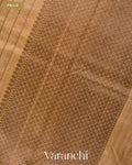 Ivory Striped Pure Raw Silk Handloom Saree — Pallu