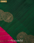 Rani Pink Striped Pure Raw Silk Handloom Saree — Blouse