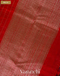 Chilly Red Striped Pure Raw Silk Handloom Saree — Pallu
