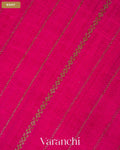 Rani Pink Striped Pure Raw Silk Handloom Saree — Body