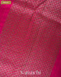 Rani Pink Striped Pure Raw Silk Handloom Saree — Pallu