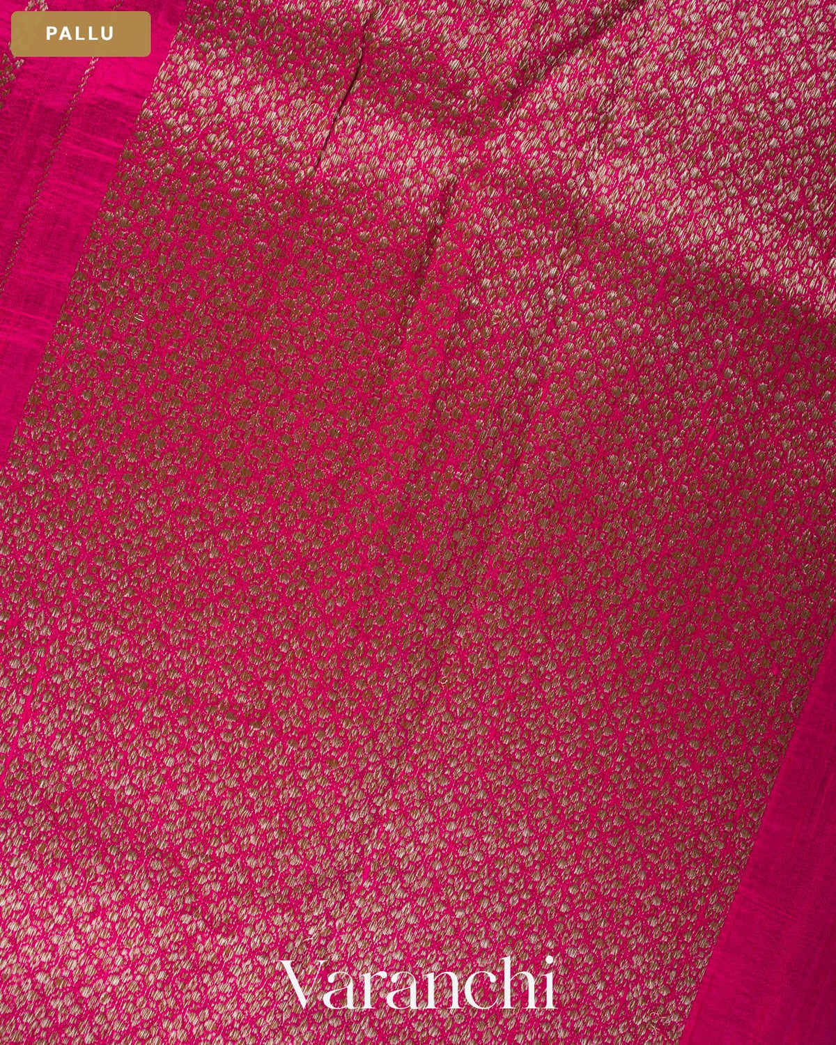 Rani Pink Striped Pure Raw Silk Handloom Saree — Pallu