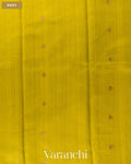 Lime Green Borderless Pure Raw Silk Handloom Saree — Body
