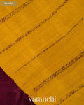 Wine Borderless Pure Raw Silk Handloom Saree — Blouse