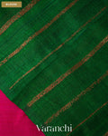 Rani Pink Borderless Pure Raw Silk Handloom Saree — Blouse
