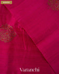 Rani Pink Borderless Pure Raw Silk Handloom Saree — Border