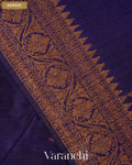 Deep Violet Lehariya Pure Raw Silk Handloom Saree — Border