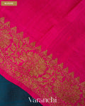 Sapphire Blue Lehariya Pure Raw Silk Handloom Saree — Blouse