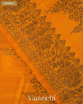 Marigold Yellow Lehariya Pure Raw Silk Handloom Saree — Border