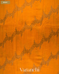 Marigold Yellow Lehariya Pure Raw Silk Handloom Saree — Body