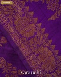 Royal Purple Lehariya Pure Raw Silk Handloom Saree — Border