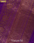 Royal Purple Lehariya Pure Raw Silk Handloom Saree — Pallu
