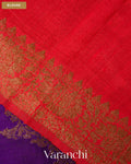 Royal Purple Lehariya Pure Raw Silk Handloom Saree — Blouse