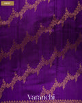 Royal Purple Lehariya Pure Raw Silk Handloom Saree — Body