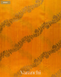 Rust Yellow Lehariya Pure Raw Silk Handloom Saree — Body