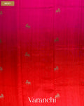 Magenta and Chilli Red Ombre-Dyed Pure Raw Silk Handloom Saree — Body