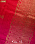 Rani Pink and Chilli Red Ombre-Dyed Pure Raw Silk Handloom Saree — Pallu