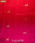 Rani Pink and Chilli Red Ombre-Dyed Pure Raw Silk Handloom Saree — Body