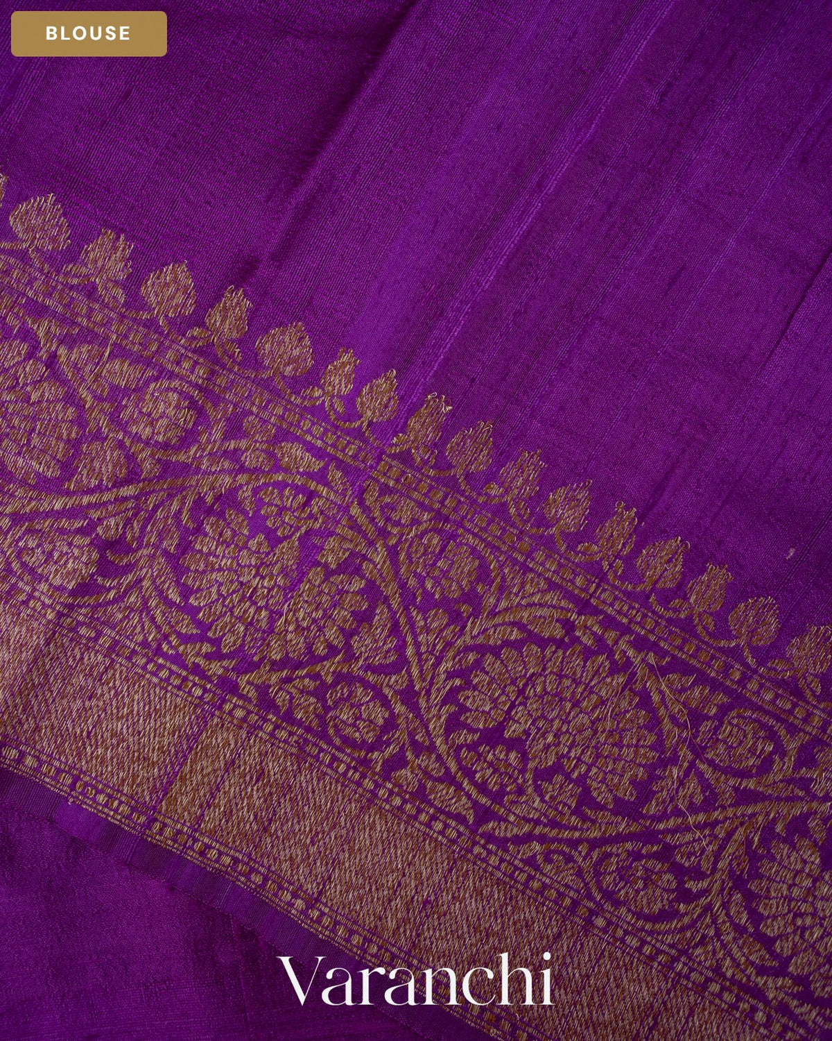 Violet and Rani Pink Ombre-Dyed Pure Raw Silk Handloom Saree — Blouse
