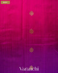 Violet and Rani Pink Ombre-Dyed Pure Raw Silk Handloom Saree — Body