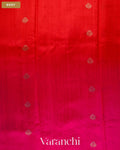 Rani Pink and Chilli Red Ombre-Dyed Pure Raw Silk Handloom Saree — Body
