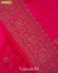 Rani Pink and Chilli Red Ombre-Dyed Pure Raw Silk Handloom Saree — Border