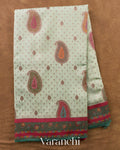 Light Powder Blue Pure Chiniya Silk Saree — Full Saree
