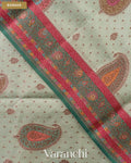 Light Powder Blue Pure Chiniya Silk Saree — Border