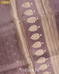 Dusty Lavender Pure Dupion Silk Saree — Pallu